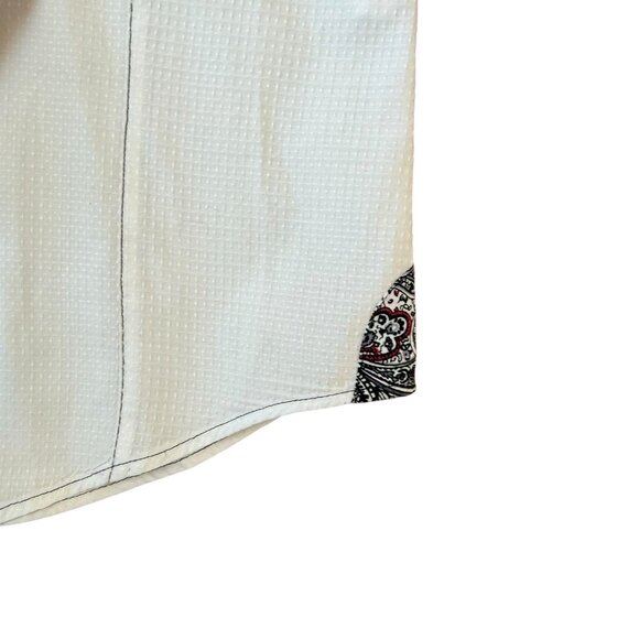 NWOT 7 Downie St Button Down Shirt Mens Size 5 Large Flip Cuff Textured White - Picture 6 of 10